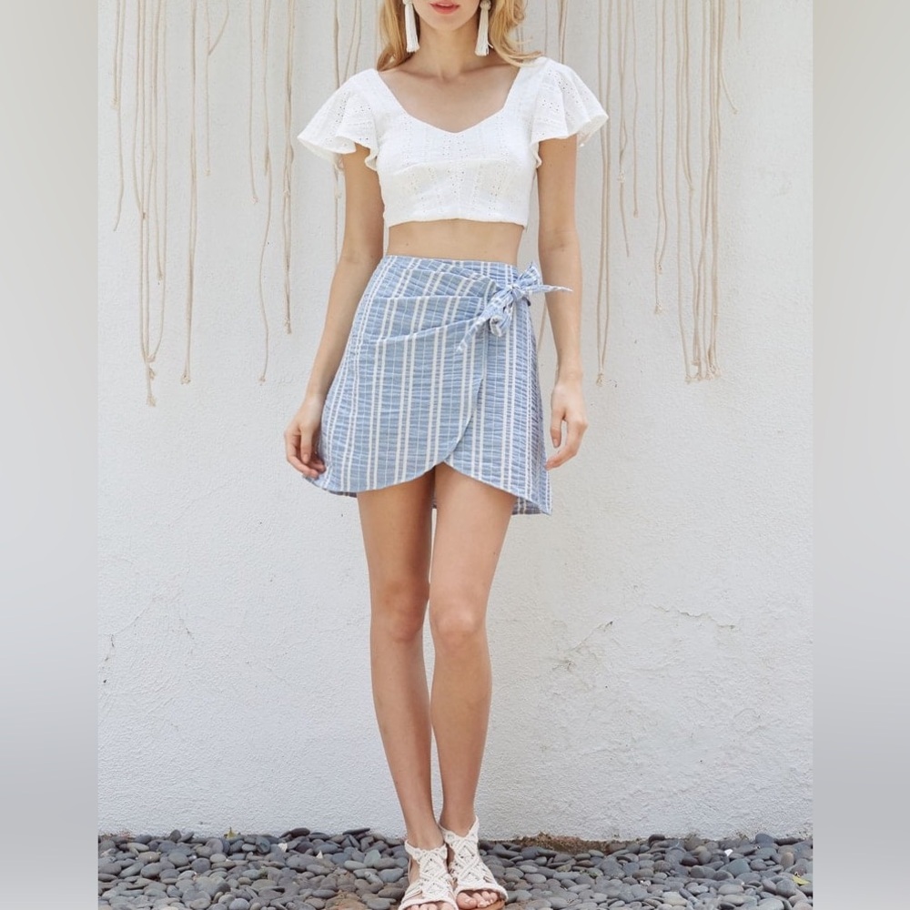 New LOST + WANDER Waves Wrap Front Skirt